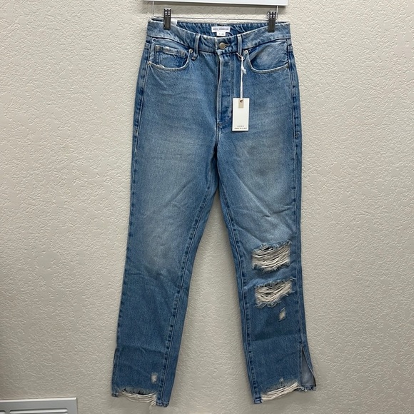 Good American Good Boy Distressed Jeans 2/26 - Picture 2 of 9